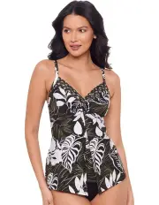 [Miraclesuit Swim] Elle Dorado Love Knot Slimming Underwired Tankini Top in Black