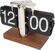 Retro Black Walnut Digital Automatic Flip Down Clock Mechanical Desk Clock for Home Office