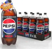 Max Zero Sugar Cola Soft Drink 8 x 2L Bottles Sugar-Free Cola Refreshing Pack