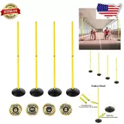 Bright PVC Agility Poles with Rubber Base - Set of 4 Speed Training Tools