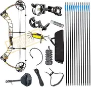 Topoint Archery T1 15-70LB Compound Bow & Arrow Hunting Target Archery Right Handed