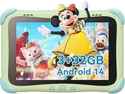 BWJBSW Children's Tablet 8 Inch with Android 14, 3GB RAM + 32GB ROM, Wi-Fi, Bluetooth, Type-C, Quad Core - Green