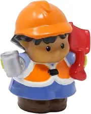 Fisher-Price Replacement Part for Collectible Little People Construction Crane and Quarry Building Playset C0300 - Replacement Construction Working Figure - Holding Shovel and Coffee