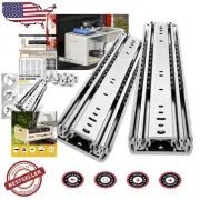 Durable Alloy Steel Drawer Slides - 500 lbs Load, 3-Fold Full Extension Design