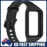 Silicone Strap with Case Smart Watch Band for Samsung Galaxy Fit 3 (Black)