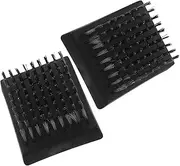 2pcs BBQ Brush Wire Brush Barbecue Grill Cleaner Barbecue Accessories Cleaning Heavy Duty Griddle Scrubber Grill Rack Outdoor Bristle Replacement for BBQ Supplies Black Pp Plastic