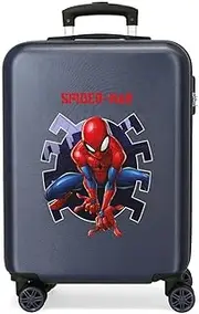 Joumma Marvel Spiderman Attack Cabin Suitcase Blue 38 x 55 x 20 cm Hard ABS Combination Lock Side 35L 2 kg 4 Double Wheels Luggage Hand Luggage, Blue, Cabin Suitcase, Blue, Cabin Suitcase