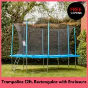 Kids Backyard TRAMPOLINE Mat For Kids 12ft. with Enclosure Fun Play Activity Boy