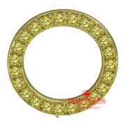 Canary Gold Solid Steel Simulated Diamonds Bezel for Rolex 30mm President Watch