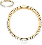 [FUNLMO] Cartilage Hoop Earring 316L Surgical Steel Conch Daith Helix Piercing Jewelry Nose Rings Hoops Septum Ring 20G 18G 16G 14G CZ Opal