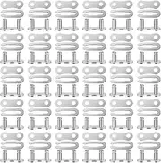 30 Set Bike Chain Master Link, Single Speed Bicycle Missing Link Bike Chain Link Connectors Repair Parts for Mountain Bike BMX Bike Motorcycles (Silver)