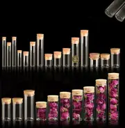 23 Sizes Small Bottles13mm-47mm Clear Cork Vials Glass Bottles Wishing Bottle