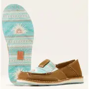 Ariat x Sendero Tan Suede Turquoise Boquillas Print Cruiser Shoes Womens 11