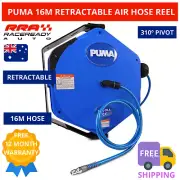 Puma Air Hose Reel Retractable Compressor 16m Garage Workshop Mountable Quick Lo
