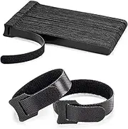 R-snail 30PCS Reusable Black Nylon Hook and Loop Cable Ties, 6-Inch, Multi-purpose Cord Organizer for Home, Office, Data Centers