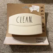 Rae Dunn White Clean Caddy CLEAN