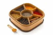 Nakoda Masala Dabba Spice Box - Titan Strong and Durable 7 Cups 1 Spoon