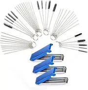 Roczential 6-piece carburetor carbon jet cleaning agent, 39-piece wire torch cleaning tool, 30-piece needle and 15-piece brush cleaning tool kit. Suitable for motorcycles.