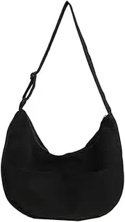 [BESTYASH] Corduroy Shoulder Bag Tote Bag Handbag Retro Bag Fashion Woman Bag Red Canvas