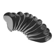 10Pcs Golf Club Iron Head Covers with Visible Window Protector Gray, Black