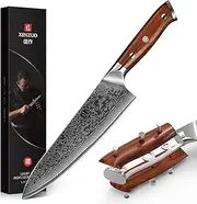 XINZUO 8.3 Inch Chef Knife 67 Layers Damascus Steel Kitchen Cooking Knife, High Carbon Steel Professional Meat Slicing Knife Gyuto Knife with Rosewood Handle - Yu Series