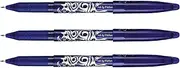 Pilot Frixion Erasable Rollerball Pen - 0.7mm Tip - Pack of 3 - Blue