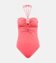 [Ulla Johnson] Ulla Johnson Minorca Maillot halterneck swimsuit AU 8 pink