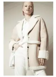BNWT SASS & BIDE "Our World" 2-in-1 Suede & Shearling Coat - Size Large