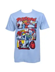 Spider-Man Comic Panels Blue T-Shirt