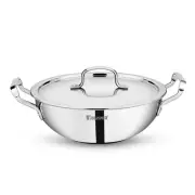 New Bergner Tripro TriPly Stainless Steel Deep Kadai, 24cm, 3.1 Ltr - Free Post
