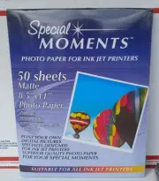 50 Sheets High Gloss Special Moments Photo Paper Gor Ink Jet Printers 8.5x11 NEW