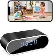 NJINALW Hidden Camera Clock, WiFi Spy Camera HD 1080P Wireless Mini Camera with Night Vision, Motion Detection, and Remote Viewing, Nanny Cam for Home/Indoor Security