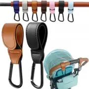 Buckle Hooks Rack Baby Stroller Accessories Pu Leather Bag Organizer 1/2 Pcs Cli