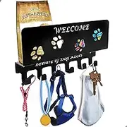 Medal Holder Running, Key Board with Shelf & 6 Hooks, Dog Coat Rack with Shelf, Key Holder Wall, Medals Storage for Entrance Leashes, Sunglasses, Gifts for Dog Lovers