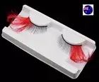 Red Top Eyelashes Black Feather By Disguise Self Adhesive Costume Accesory