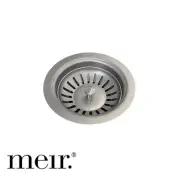 MEIR MST04 Sink Strainer and Waste Plug Basket with Stopper - Brushed Nickel