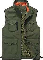 [QtthZZr] Men's Casual Vest Outdoor Multi-Pocket Jacket Sleeveless Breathable Gilet Practical Photography Fishing Waistcoat