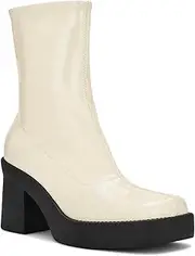 [NINE WEST] Women's Gerri2 Chunky Block Heel Squared Toe Ankle Platform Boot