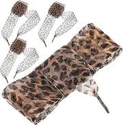 [TINEASUR] 2 Pairs Leopard Print Flat Shoe Laces Wide Durable Sports Shoe Strings for Sneakers Casual Athletic Use Stylish Accessories for Men Women