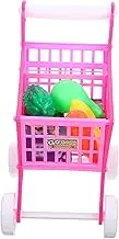 KICHOUSE 1Pc Mini Supermarket Cart Simulation Shopping Cart for Easy to Grip Handle for Pretend Play and Storing Vegetable Style Fun Present