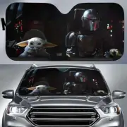 Star Wars Yoda And Mandalorian Car Windshield Sun Shade