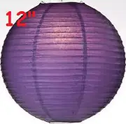 12 Purple 12" Paper Chinese Lantern Lamp Shade Wedding Party Decoration Supplies