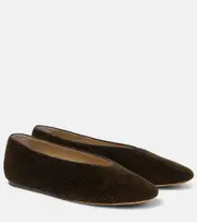 [Le Monde Beryl] Le Monde Béryl Regency velvet ballet flats AU 10 green