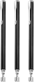 uxcell 3pcs Telescoping Magnetic Pickup Tool 2LB Stainless Steel 5.8" to 24.4" Extendable Magnet Retrieval Stick with Pocket Clip for Car Industry Garage Office, Black