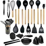 Silicone Kitchen Utensils Set – 23 Pcs Heat Resistant Spatula, Spoon, Whisk, ...