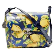 Patricia Nash Leandra Flap Crossbody Positano Lemon/Safflower Blue w/Dustbag NWT