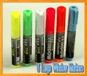 6 Large Colors Marker Pen Liquid Chalk LED Fluorescen Writing Board Menu