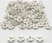 Lego 100 New White Plates Round 2 x 2 Studs with Axle Hole Pieces