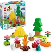LEGO DUPLO Peppa Pig Camping Trip Kids Toy for 2+ Year Old Girls & Boys, Building Set for Toddlers with Tent, Canoe, and 2 Animal Figures incl. Daddy Pig, Educational Colour Sorting Blocks 10452