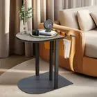 Strong C Shaped End Table Slide Under Sofa Table Side Table with Magazine Holder